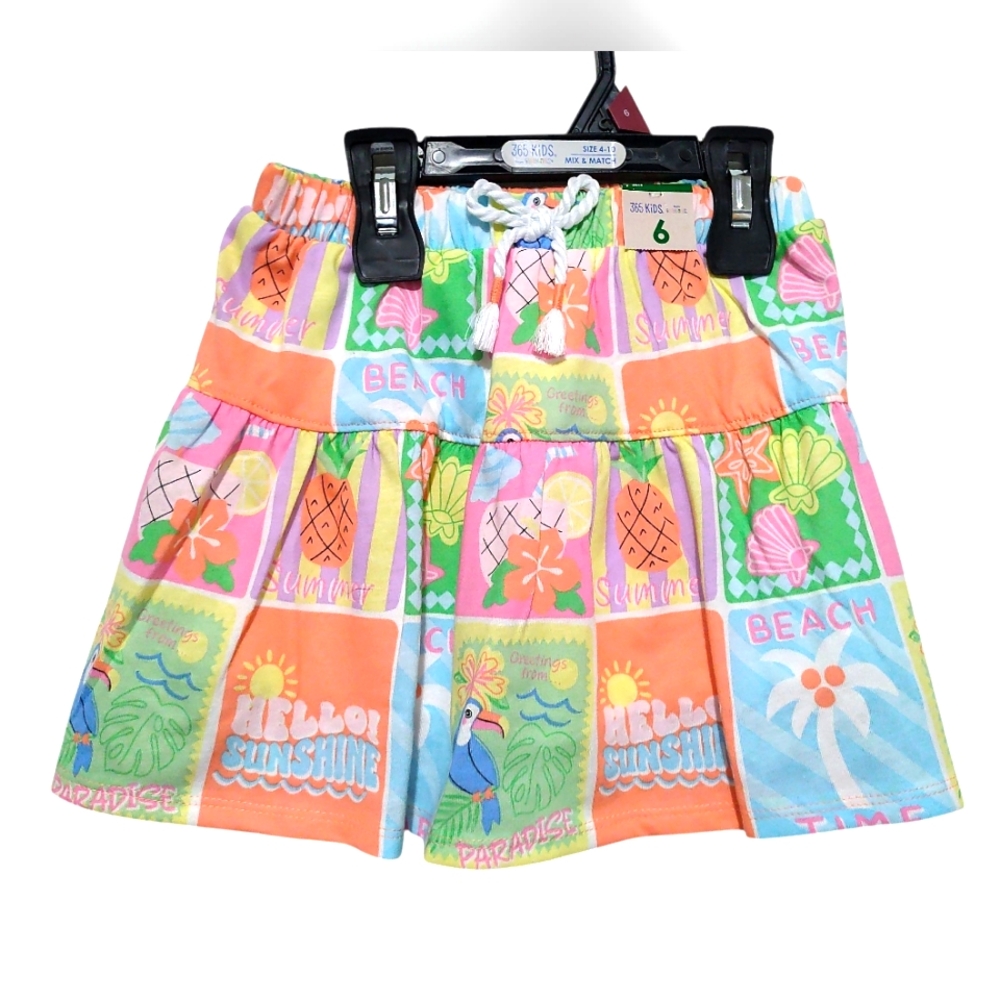 365 Garanimals Colorful All Over Print Skort Size 6 NWT
